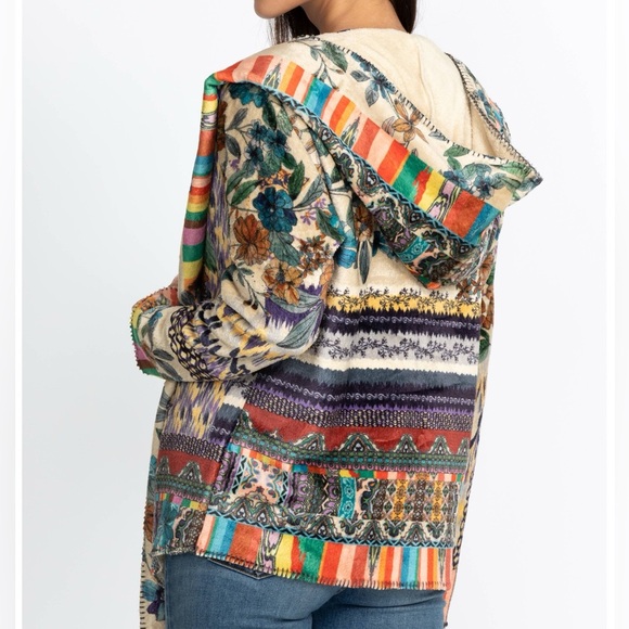 NWT Johnny Was Sherpa Hoodie Jacket Very Unique and Colorful Size XLarge - Picture 12 of 16